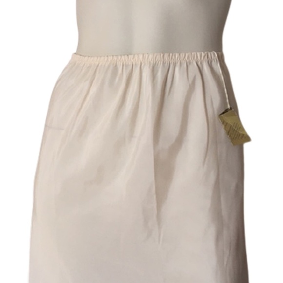 OPERA Full Length Slip Lacy Shiny Noisy Acetate Maxi Ecru Lace with Side Slit - Picture 4 of 13